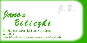 janos biliczki business card