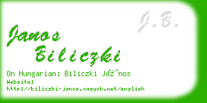 janos biliczki business card